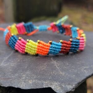 Earth Art Hand Crafted Artisan Multicolor Woven Bracelet